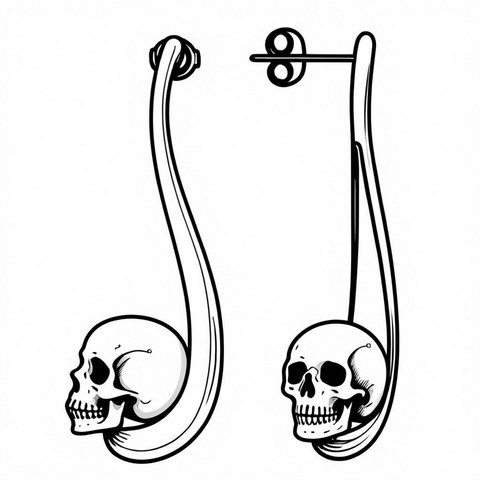 Skull Earrings Style E21