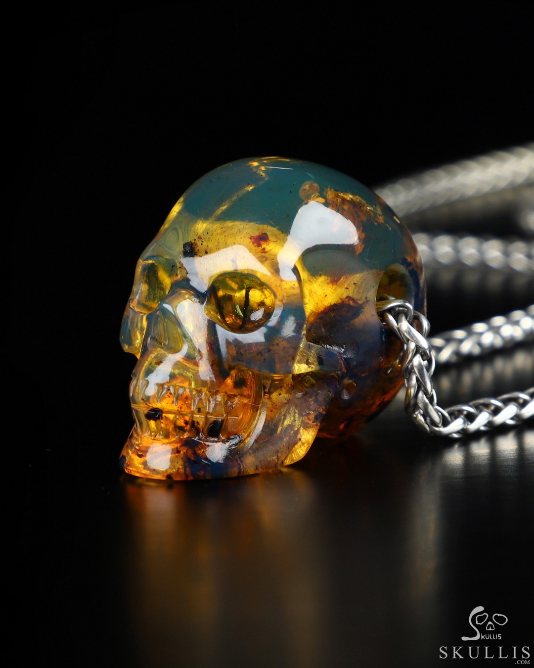 Blue amber pendant sales