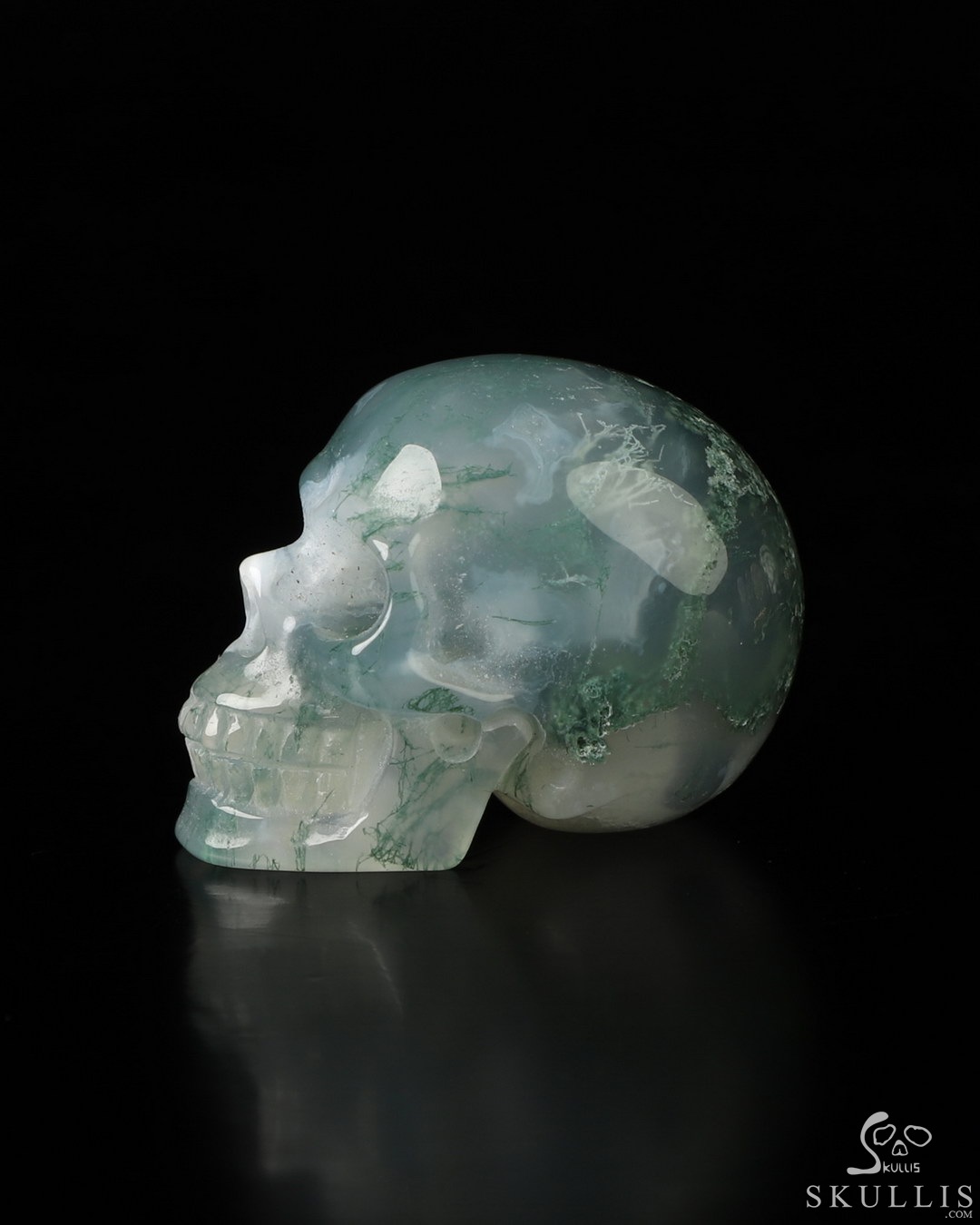 1pc Natural flame stone vampire skull Carved quartz crystal Yooperlite