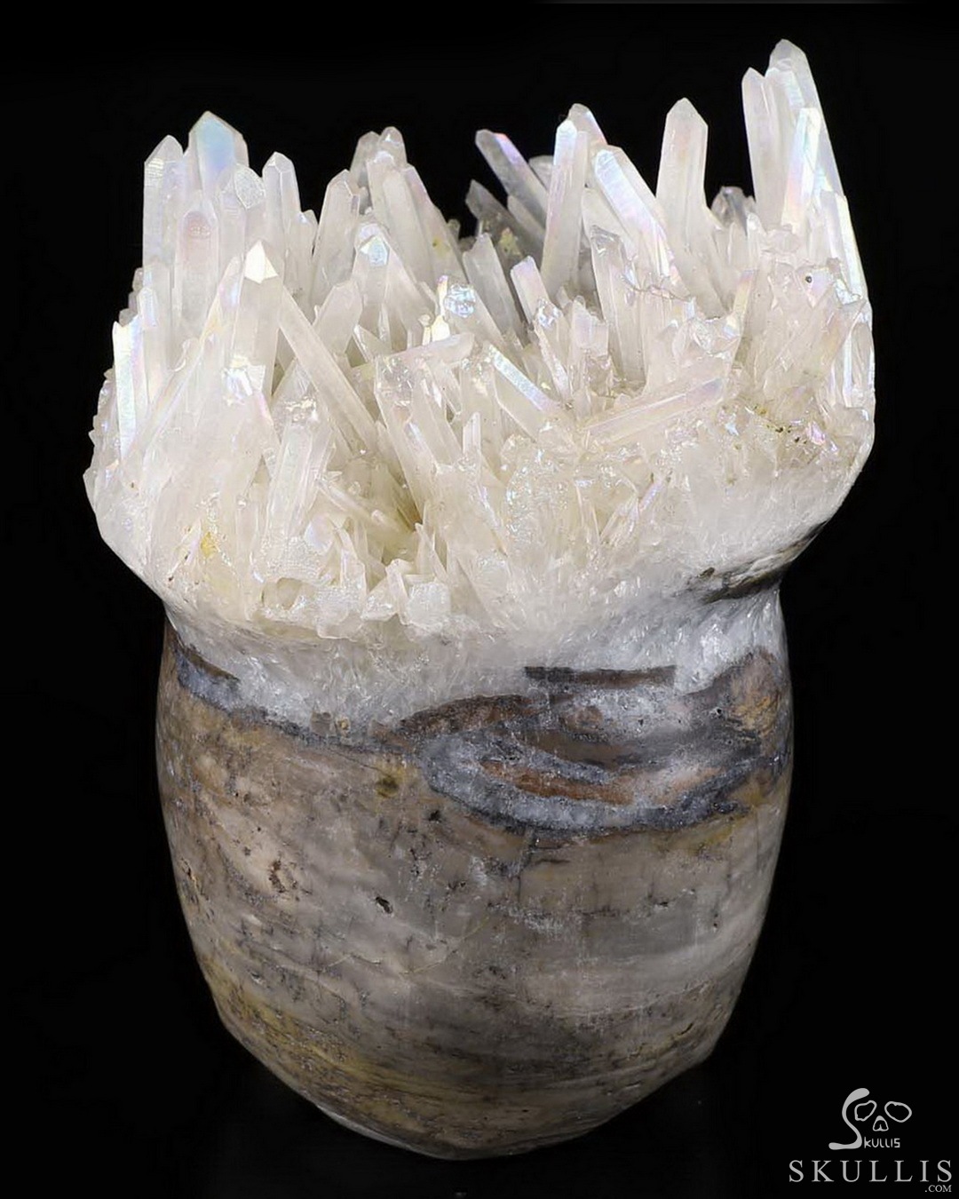 Natural Quartz Crystal Rainbow Titanium Cluster VUG Mineral Specimen Healing Acc - Foto 6