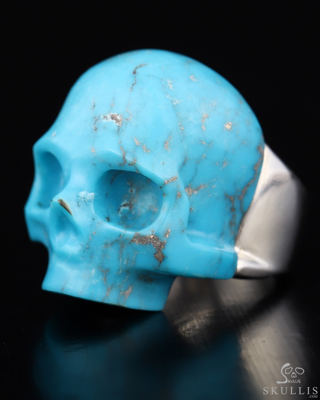 silver925×turquoise×coral skullring silver925×turquoise×coral skullring Skull Ring 925 STERLING SILVER