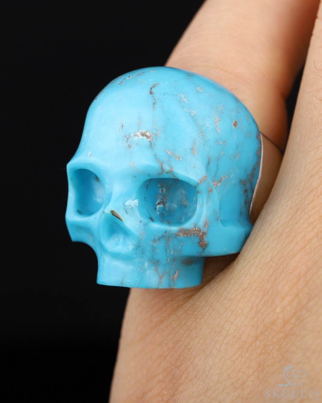 silver925×turquoise×coral skullring silver925×turquoise×coral skullring