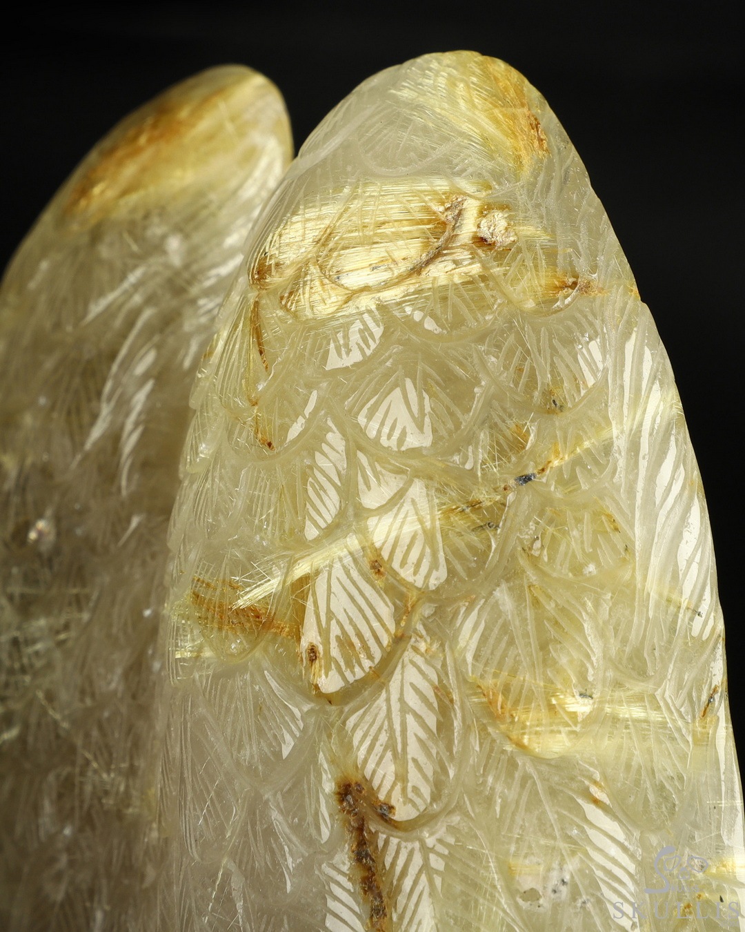 Natural Zebra Stone Devil Wing Crystal Carving Crafts
