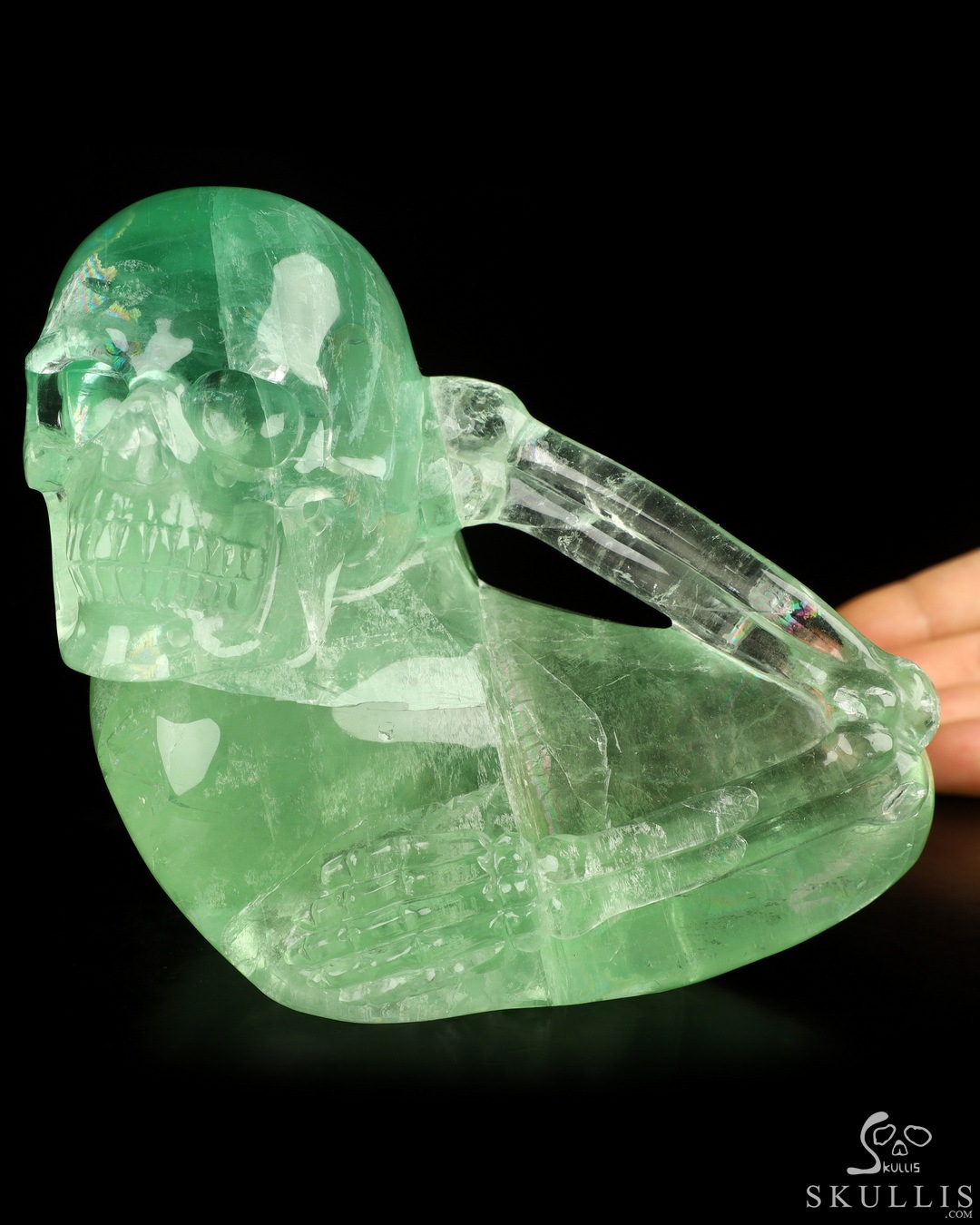 Hand carved Crystal Skull - Quartz or Fluorite