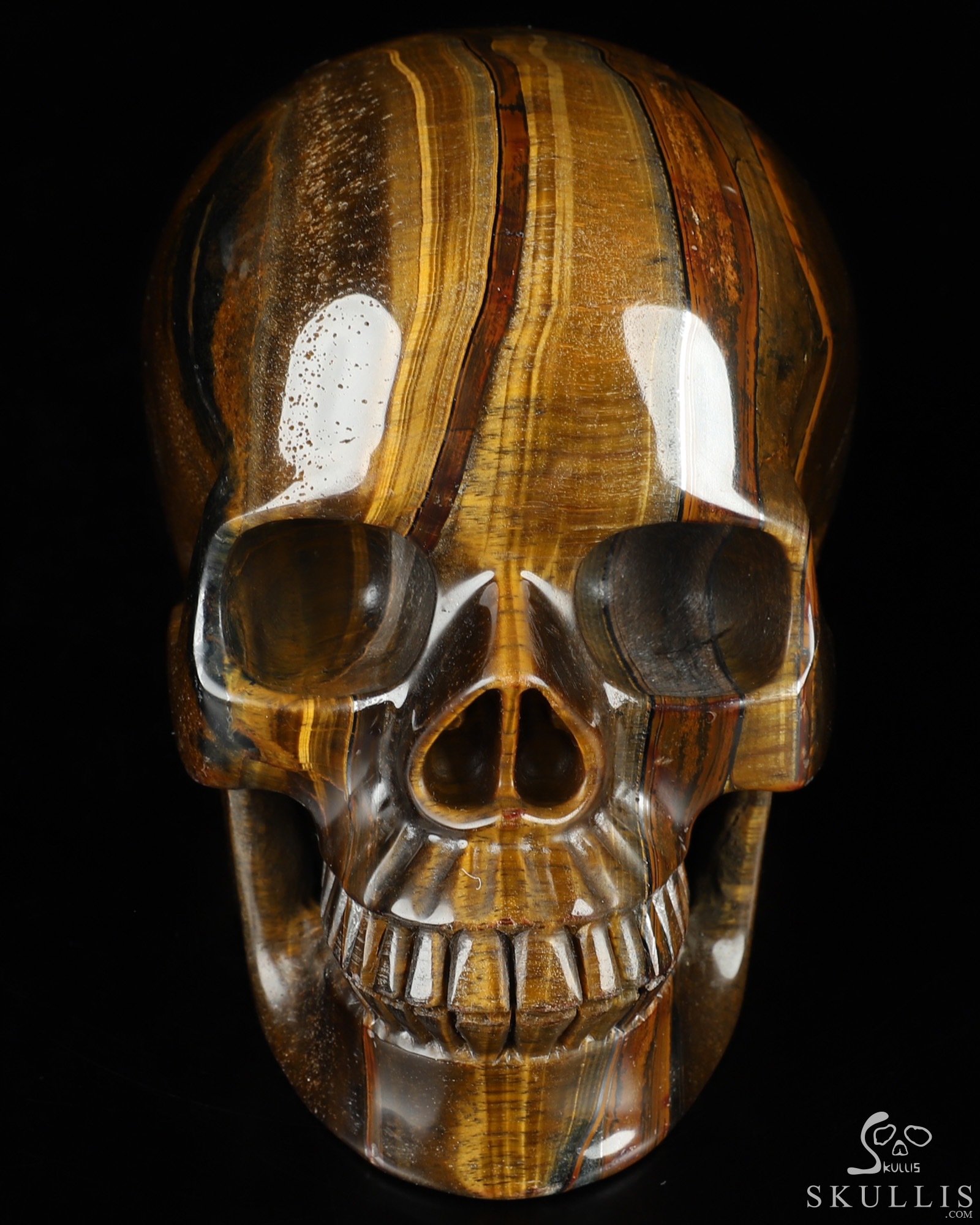 Tiger eye stone skull discount