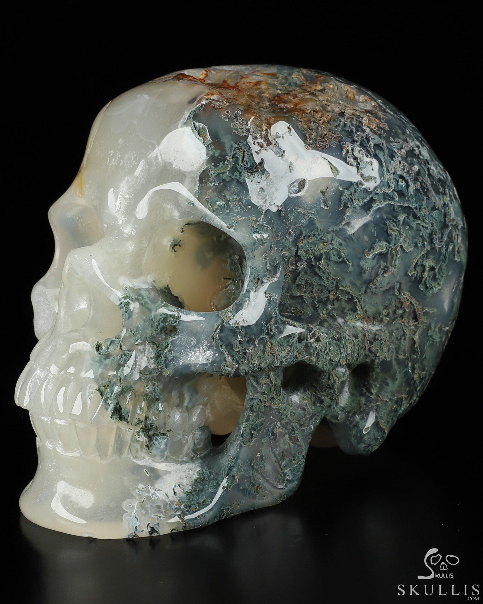 translucent-Huge-5-0-Green-Moss-Agate-Carved-Crystal-Skull-Super
