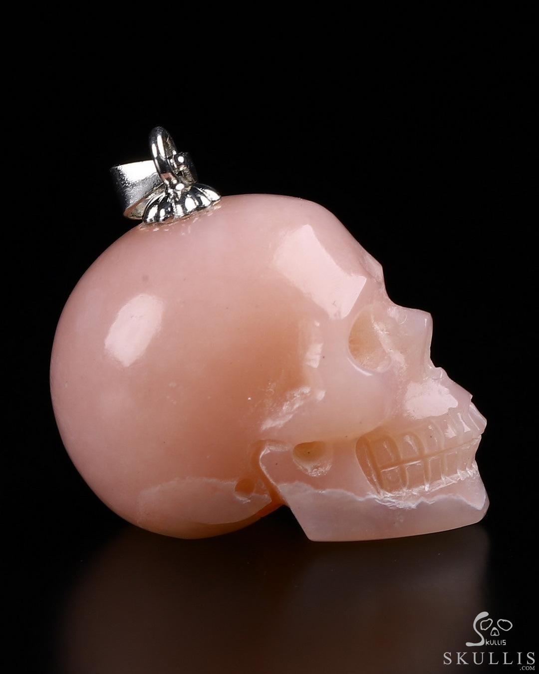 Pink Opal and Crystal Sterling Silver Necklace