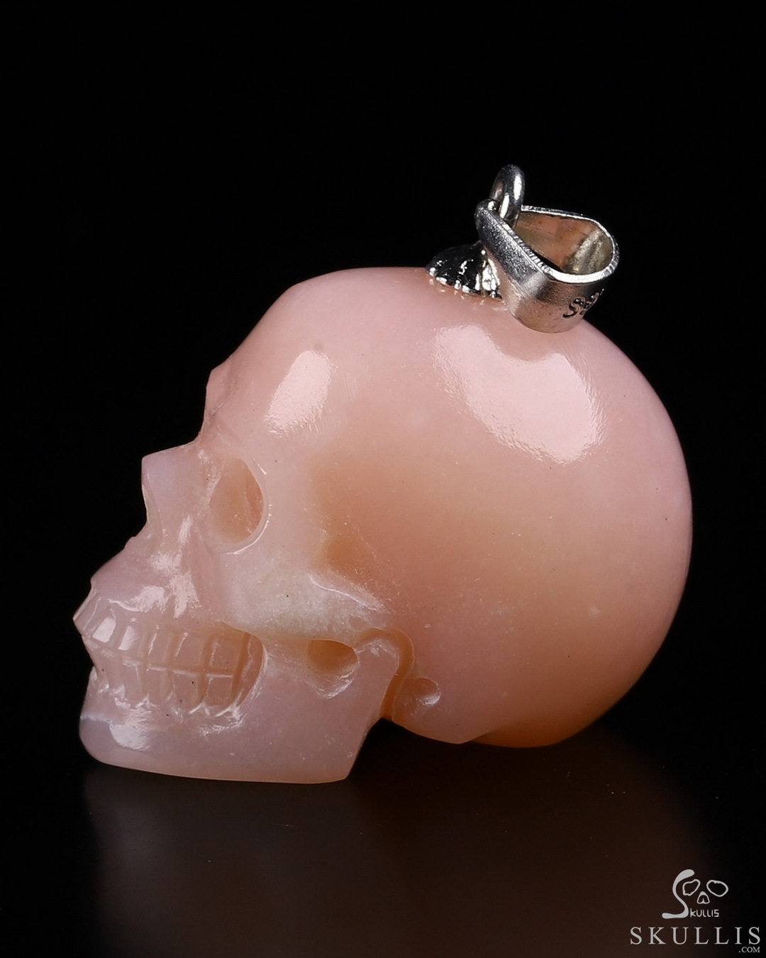 Pink Opal and Crystal Sterling Silver Necklace