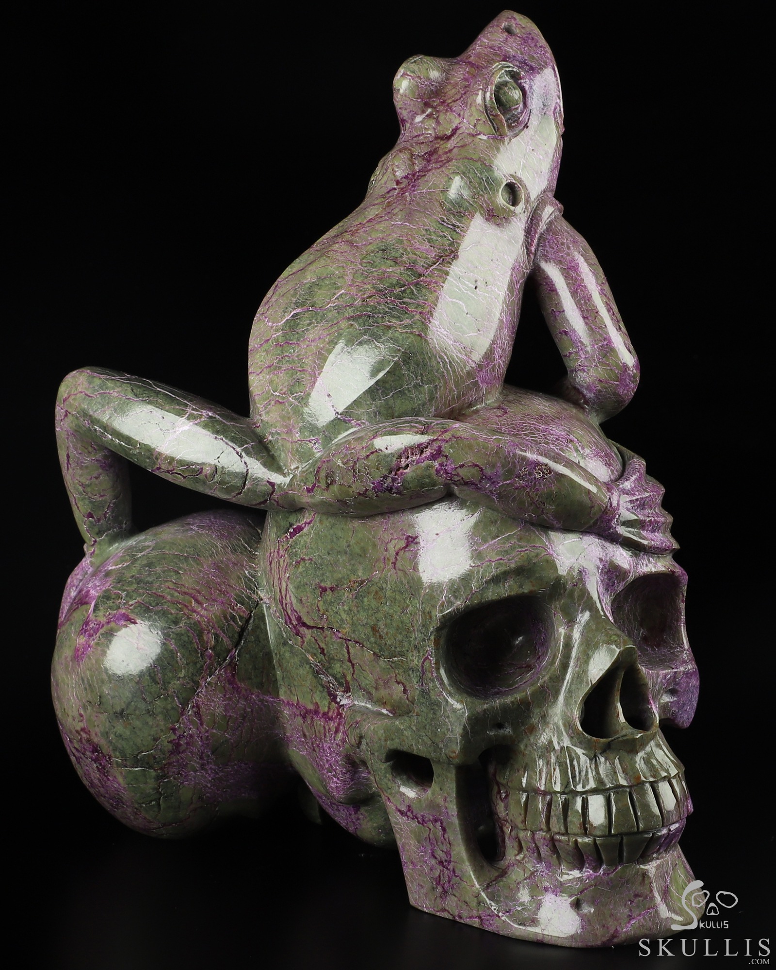 Zoisite Skull with Snakes