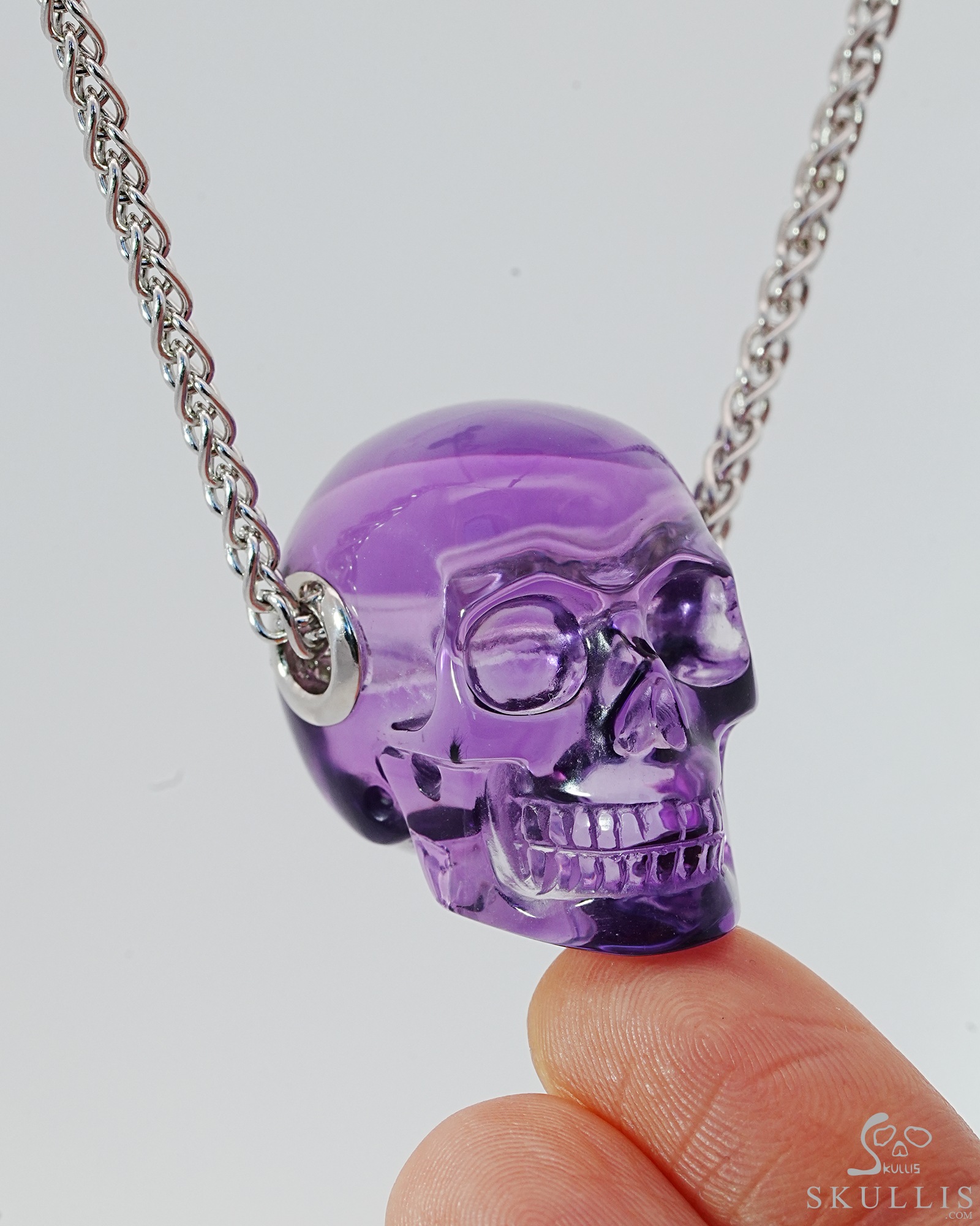 Amethyst Skull Jewelry Necklace Big Amethyst Skull Necklace