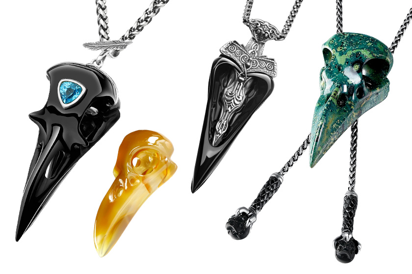 Raven Skull Necklaces & Pendants