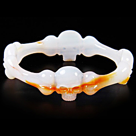 agate skull bangle