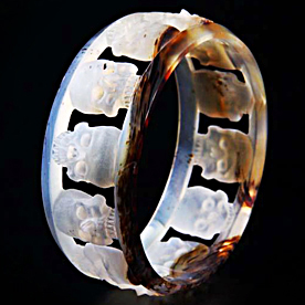 Agate Carved Crystal Skull Bracelet