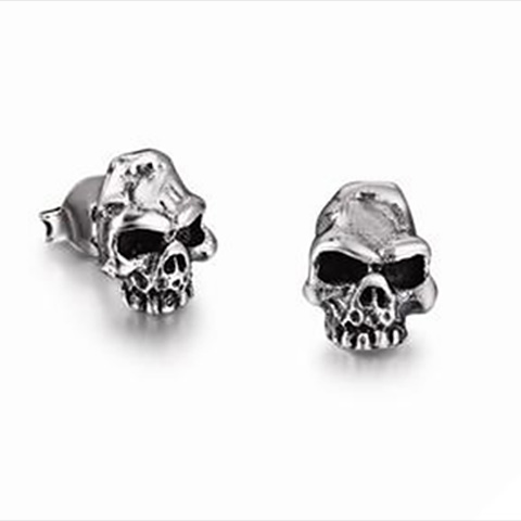 Tiny 925 Sterling Silver Skull Earrings