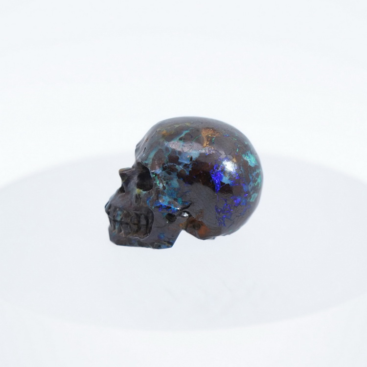 0.7" Matrix Opal Hand Carved Crystal Skull, Realistic, Crystal Healing