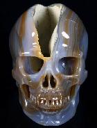 Unique Huge 5.0" Geode Agate Carved Crystal Skull
