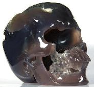 Unique Geode Huge 5.0" Agate Carved Crystal Skull