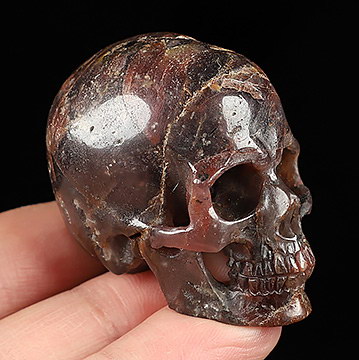 Gemstone 2.0" Red Corundum Carved Crystal Skull, Super Realistic