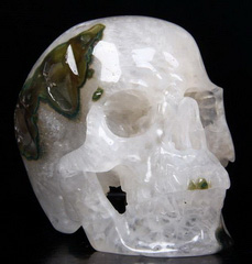 UNIQUE Huge 5.0" Geode Agate Carved Crystal Skull