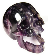 Huge 5.3" Fluorite Carved Crystal Laughing Skull