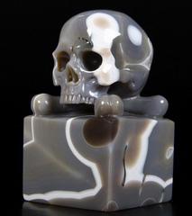 Oct 19, 2014 ACSAD (A Crystal Skull a Day) - Outside the Box - Agate Carved Crystal Skull and Bones Sculpture