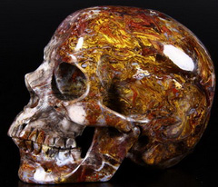 Gemstone Huge 5.1" Pietersite Carved Crystal Skull, Super Realistic
