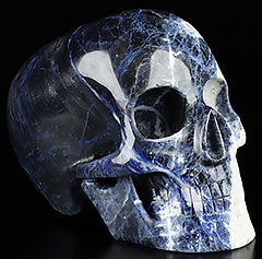Huge 5.1" Sodalite Carved Crystal Mitchell-Hedges Crystal Skull, Crystal Healing