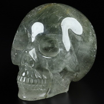 3.1" Green Phantom stone Hand Carved Crystal Skull, Realistic, Crystal Healing