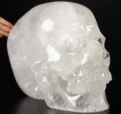 63.8LB TITAN 13.9" Quartz Rock Crystal Carved Crystal Skull, Super Realistic