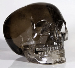 Clear Smokey Quartz Rock Crystal Carved Mitchell-Hedges Crystal Skull Replica