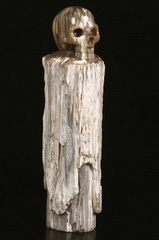 July 26, 2014 ACSAD (A Crystal Skull a Day) - Wand - Petrified Wood Branch Carved Crystal Skull Sculpture