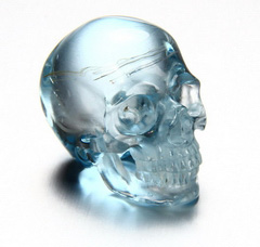 若者の大愛商品 Gemstone Tiny 1.3 Sky Blue Topaz Carved Crystal Skull, Super 絵画