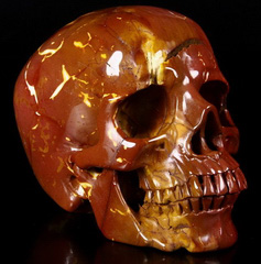Huge 5.1" Mookaite Jasper Carved Crystal Skull, Super Realistic