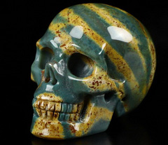 2.0" Bloodstone Carved Crystal Skull, Realistic