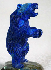 Gemstone Huge 5.7" Lapis Lazuli Carved Crystal Bear Sculpture