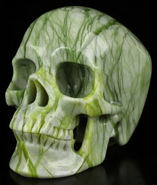 5.0" Chinese Picasso Jasper Hand Carved Crystal Skull, Super Realistic, Crystal Healing
