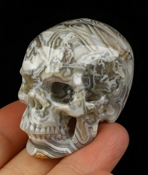 Gemstone 2.0" Red Crazy Lace Agate Hand Carved Crystal Skull, Super Realistic, Crystal Healing