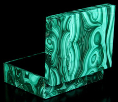 4.1" Malachite Carved Crystal Jewery Box, Crystal Healing