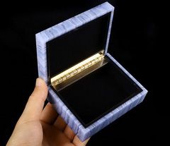 4.2" Blue Lace Agate Carved Crystal Jewery Box, Crystal Healing