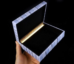 6.1" Blue Lace Agate Carved Crystal Jewelry Box, Crystal Healing