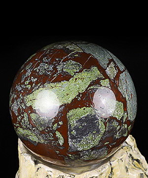 4.6" Dragon Blood Jasper Crystal Ball, Crystal Healing