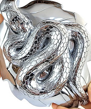 8.3" Tera-hertz Carved Crystal Snake, Crystal Healing