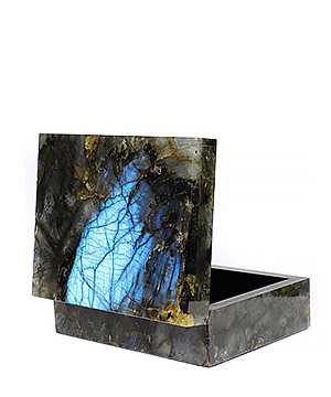 4.2" Labradorite Hand Carved Crystal Box, Crystal Healing