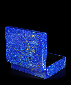 Gemstone 4.1" Lapis Lazuli Hand Carved Crystal Box, Crystal Healing
