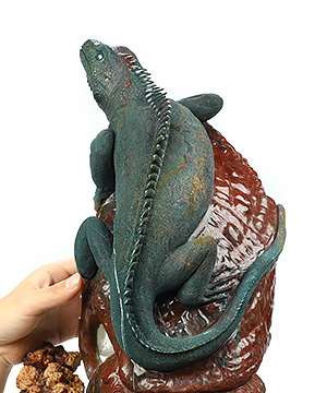 Museum Quality! Titan 21.7" Bloodstone Hand Carved Crystal Lizard Sculpture, Crystal Healing