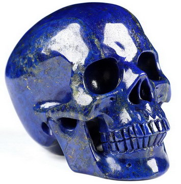 Top Quality 3.5" Lapis Lazuli Carved Crystal Skull,Super Realistic, Crystal Healing