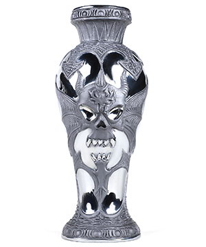 6.9" Tera-hertz Hand Carved Crystal Skull Vase Sculpture, Crystal Healing