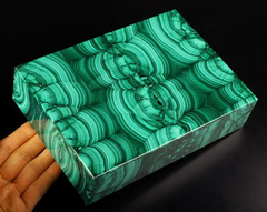 7.1" Malachite Carved Crystal Jewery Box, Crystal Healing