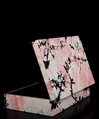 6.0" Pink & Black Rhodonite Carved Crystal Jewelry Box, Crystal Healing