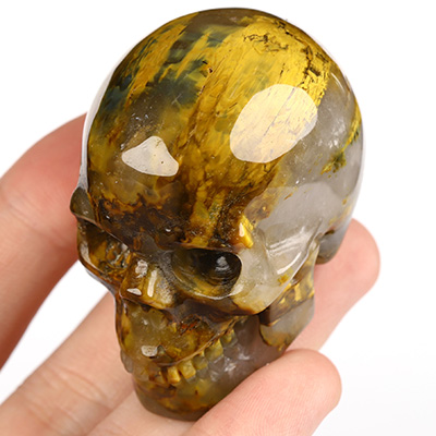 2.0" New Pietersite Hand Carved Crystal Skull, Realistic, Crystal Healing